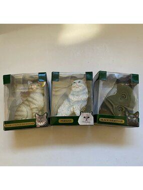 Limited Edition Collector's Series Cat Ornaments Lot of 3 Tiger Striped, Persian